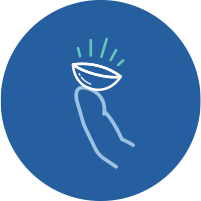 contact lens on fingertip icon