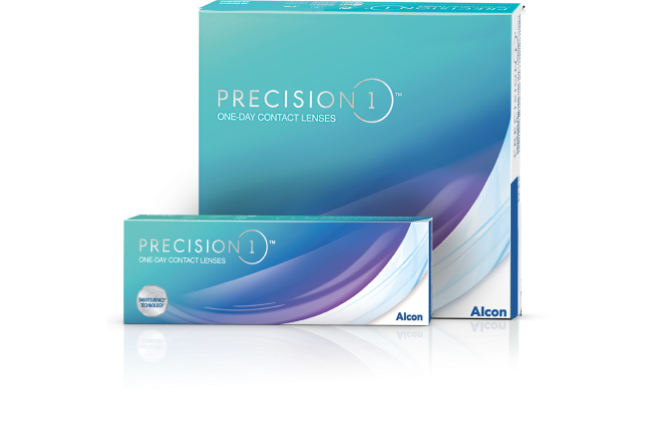 Precision1 One-Day Contact Lenses product boxes