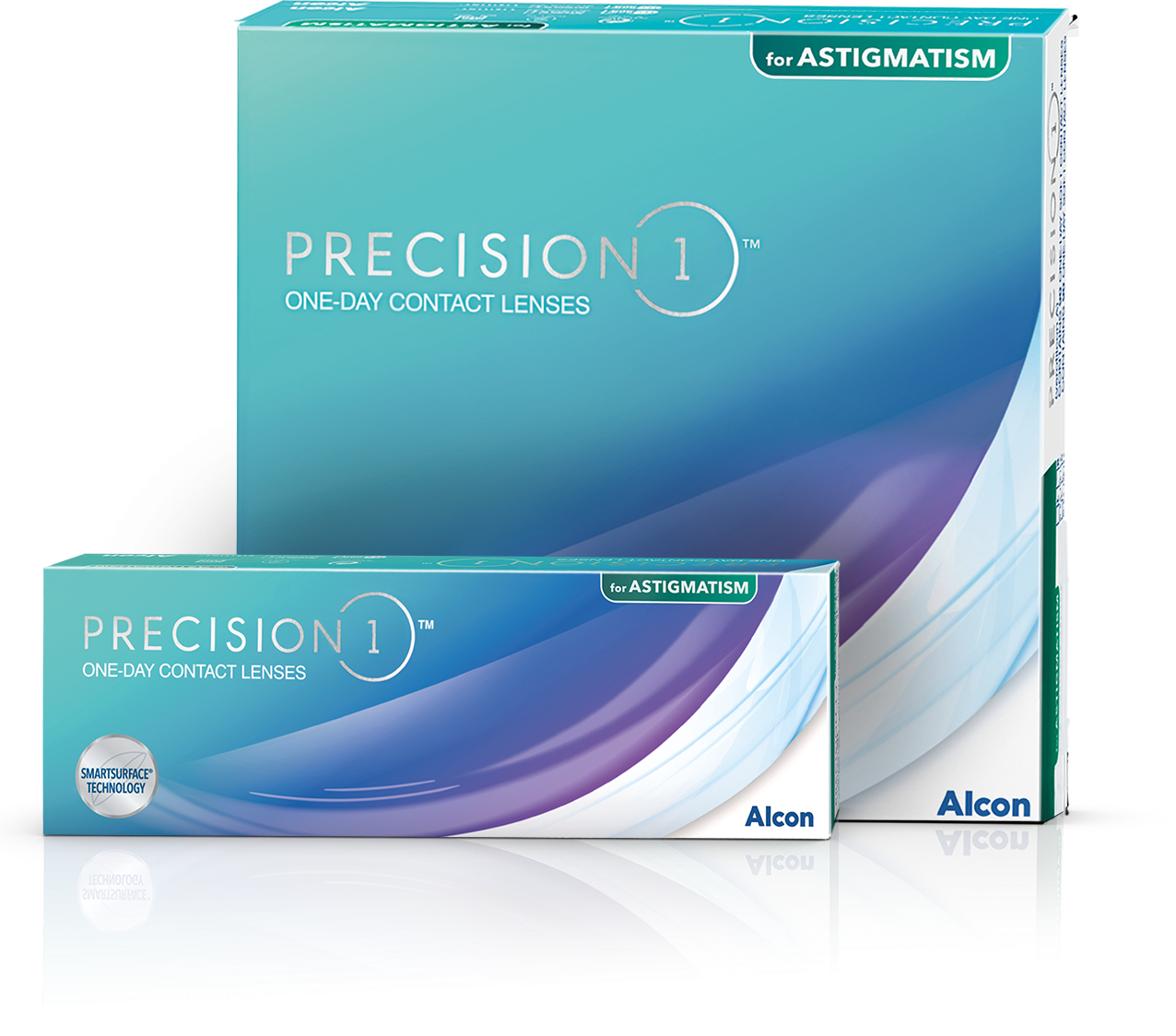 Produktverpackungen der Precision1 for Astigmatism Tageslinsen
