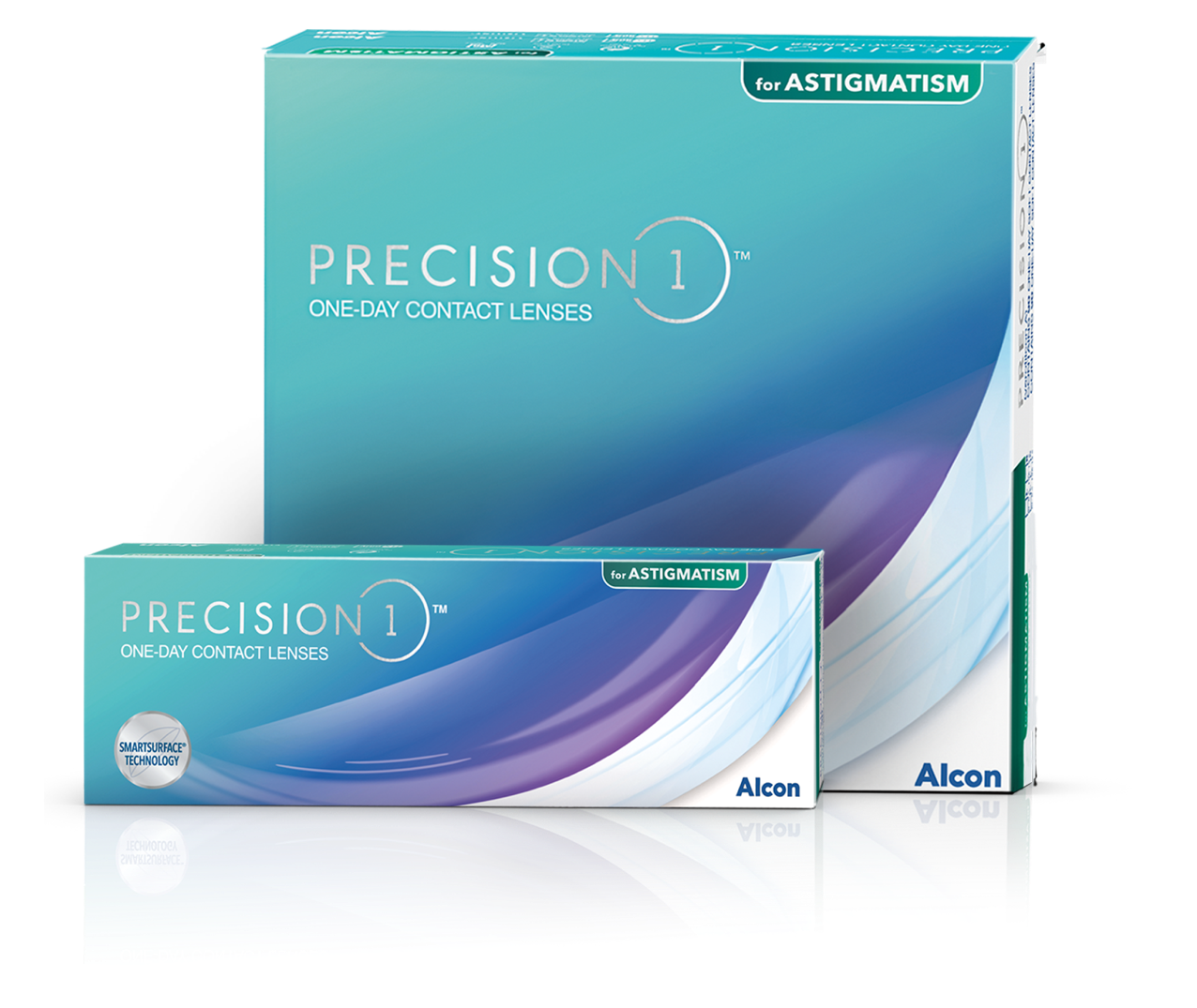Cajas de productos de lentes de contacto diarias Precision1 para Astigmatismo