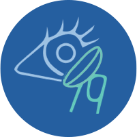 Contact lens on finger tip being placed in eye