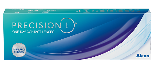 Product box for Precision1 one-day contact lenses by Alcon