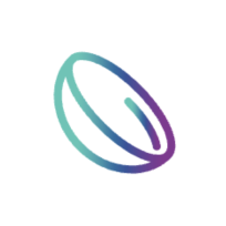 Ícono de lente de contacto en degradado azul y morado