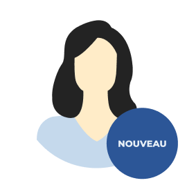 Person icon with a "NEW" label, representing new contact lens wearers