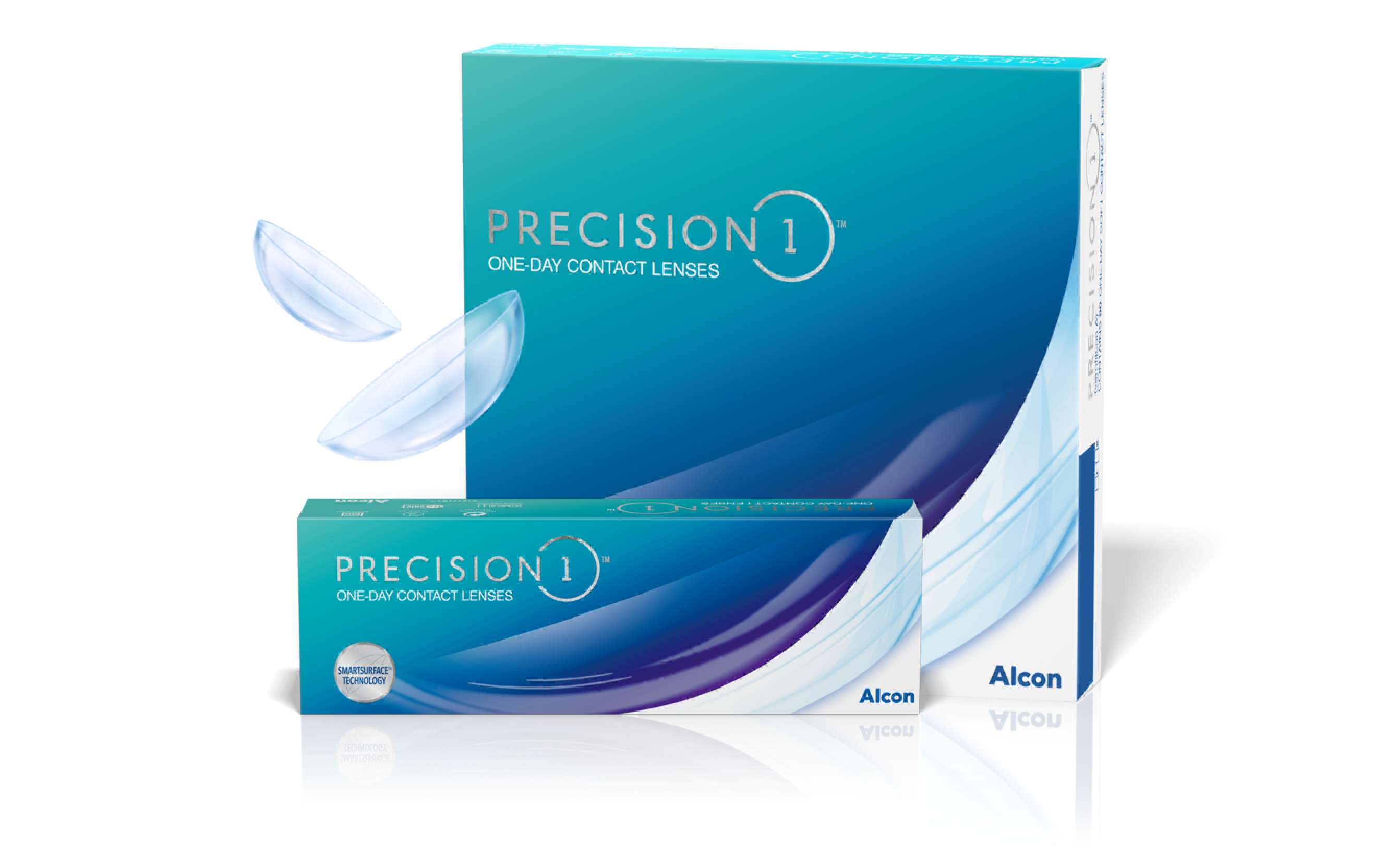 Precision1 One-Day Contact Lenses product boxes